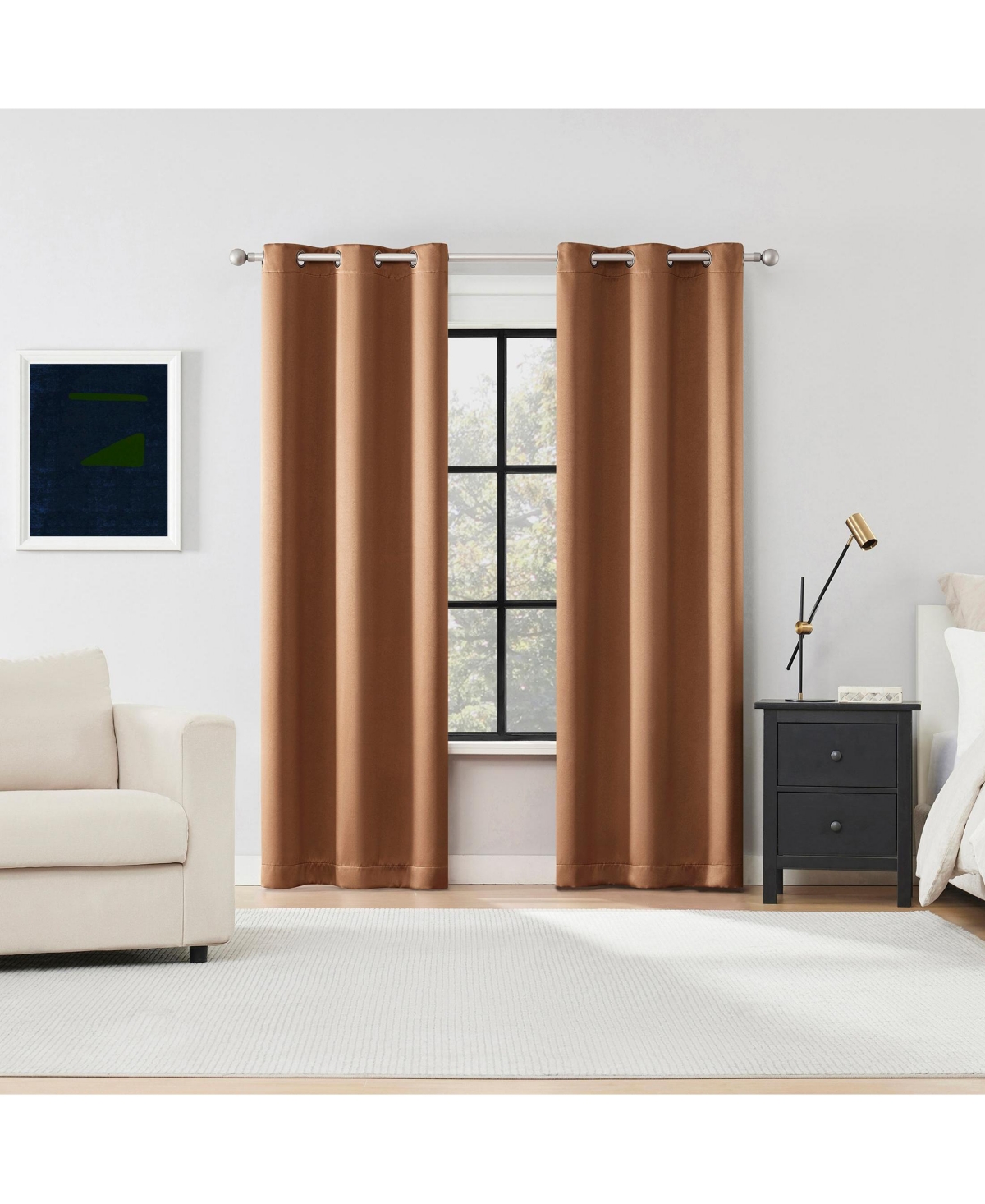 Sun Zero Sheridan Magnetic Closure Blackout Grommet Curtain Panel Pair