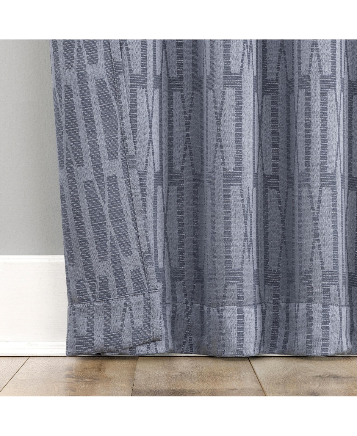No. 918 Dover Tonal Geometric Semi-Sheer Back Tab Curtain Panel