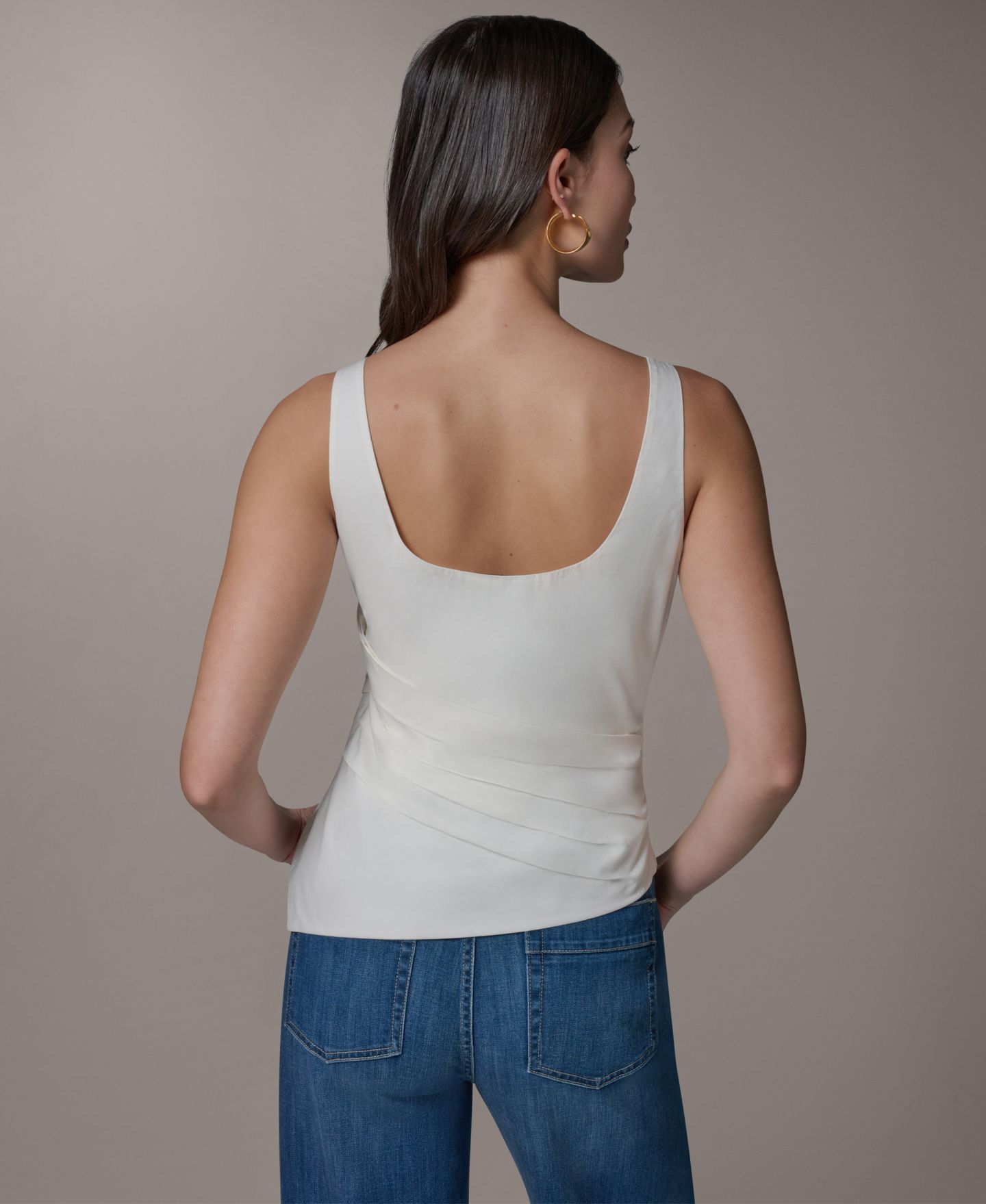 Женская блузка Donna Karan Weekend Bias Asymmetric Neck Drape, цвет: Кремовый — фото 2