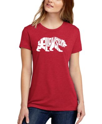 Women's Premium Blend Yellowstone Bear Word Art T-Shirt
