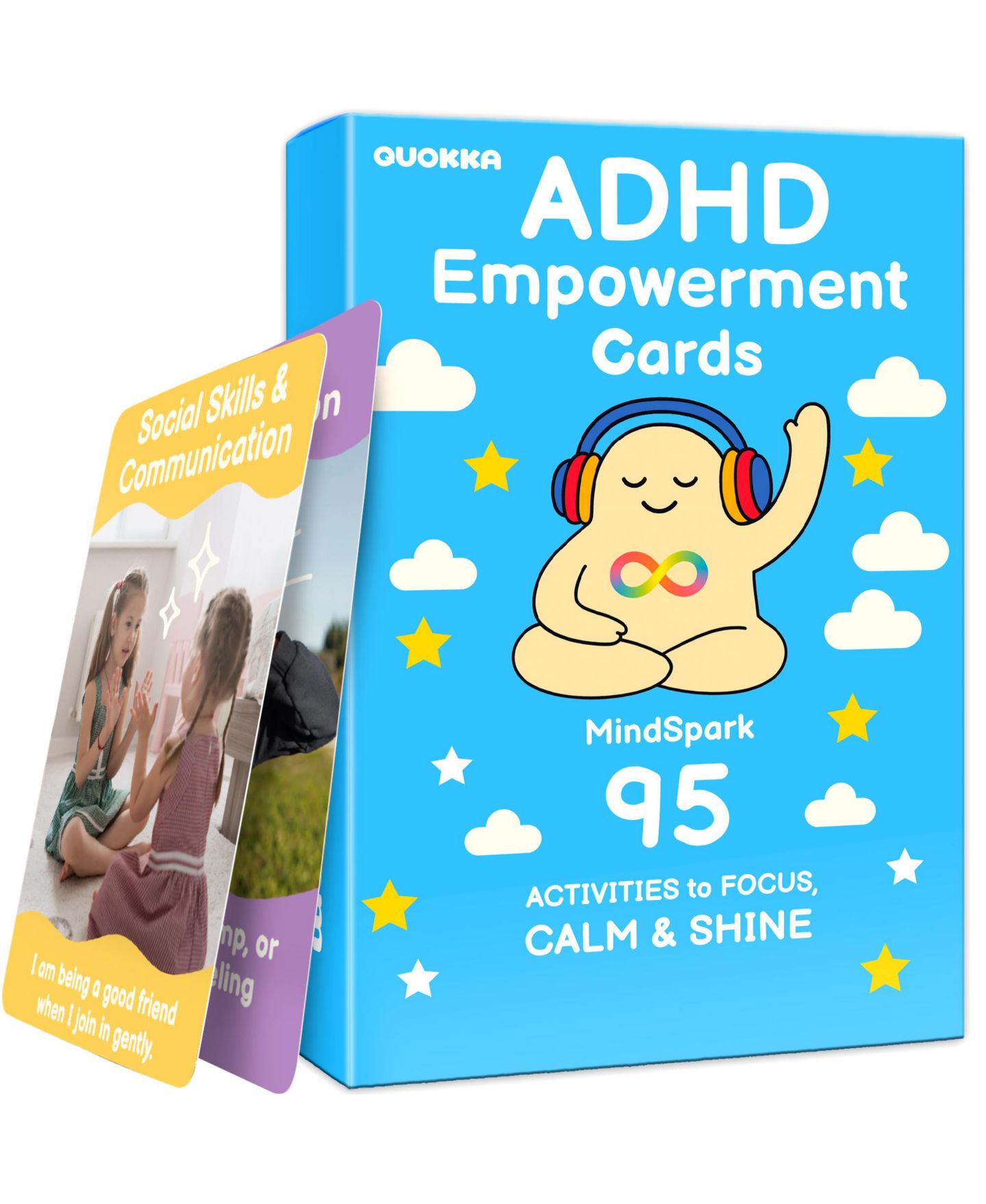 Детские карточные игры Quokka Adhd Empowerment Cards Emotional Regulation & Social Skills 95-Piece Card Game, Ages 3+, цвет: Autism95 — фото 1