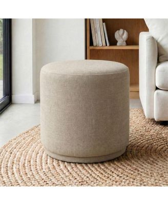360 Swivel Upholstered Ottoman Footstool, Round Accent Stool