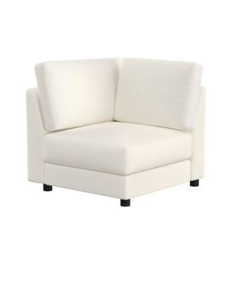 5-Piece Modular Linen Fabric Sectional Sofa with Ottoman, L-Shaped Convertible Living Room Set