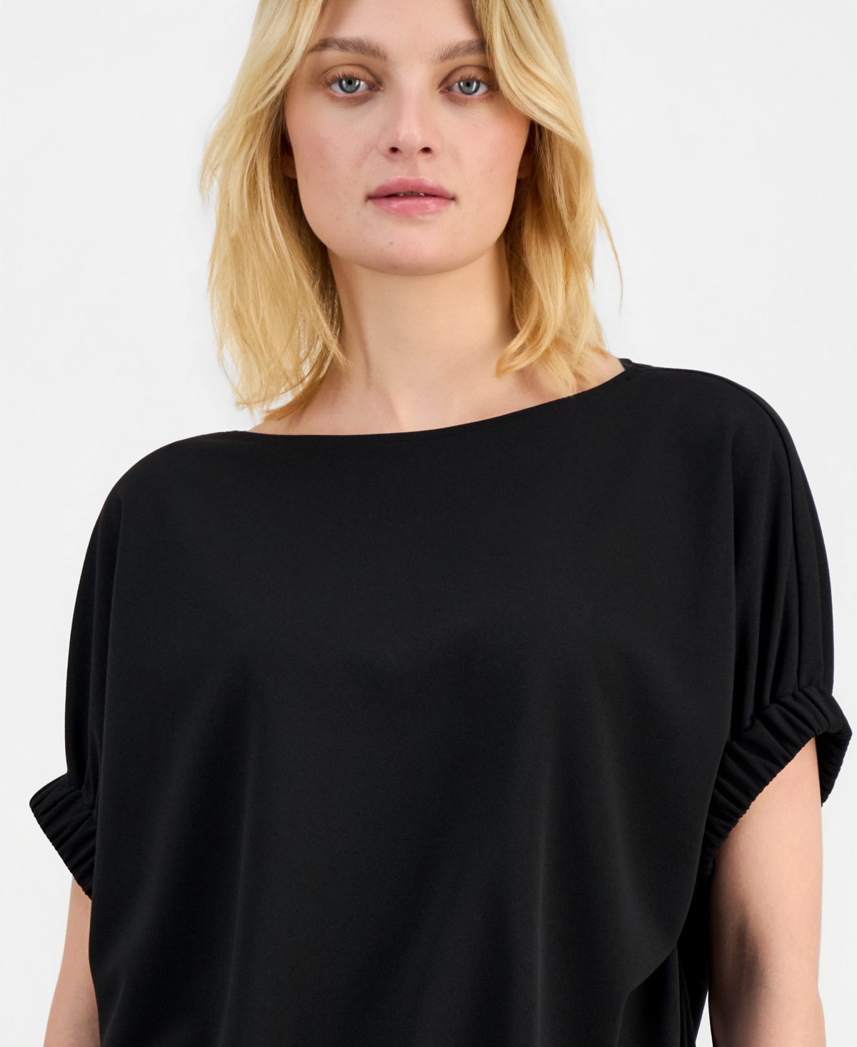 Anne Klein Women's Dolman-Sleeve Bubble-Hem Top