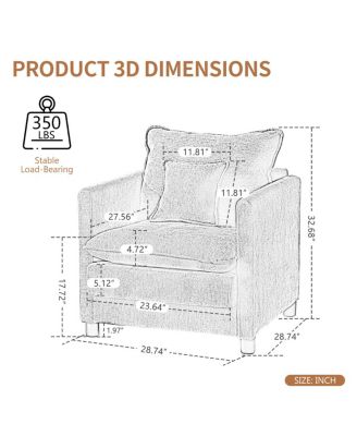 Padded Armchair with 3-Pillow Comfort Set