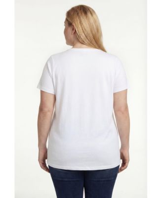 Women's Plus Size Perfect Short-Sleeve V-Neck Tunic Top