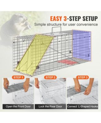 Live Animal Cage Trap, Humane Iron Trap for Cats and Rabbits