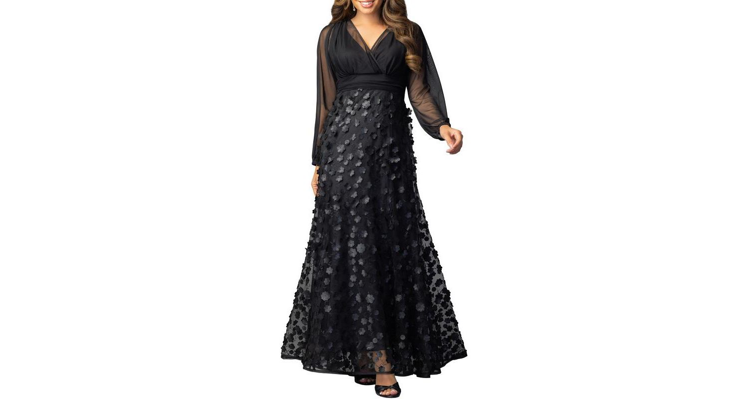 Women's Blossoming Beauty Mesh Evening Gown