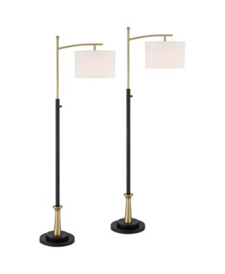 Burbank Modern 64" Tall Standing Floor Lamps Set of 2 Lights Task Downbridge Metal Brass Finish Bedroom