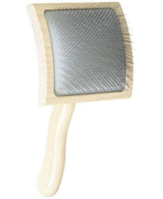 Slicker Dog Brush Stainless Steel Pins Beechwood Handle Lightweight Groom Like Pro