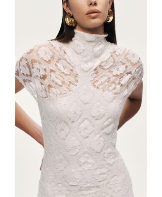 Women's High-Neck Lace Maxi Dress