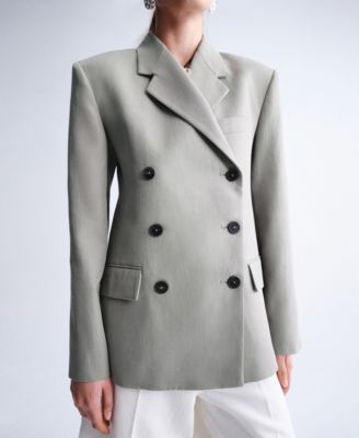 Selection Women's Flap Pockets Straight Suit Blazer