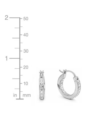 2-Pc. Set Crystal Small Hoop Earrings in Silver-Plate & Gold-Plate, 0.65"