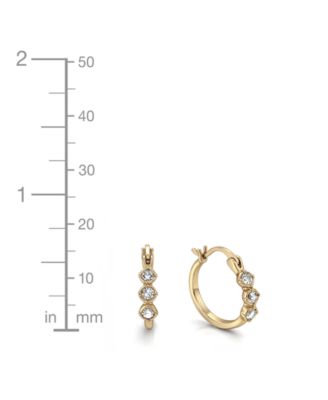 Duo 3 Stone Crystal Earring Hoop, Set of 2