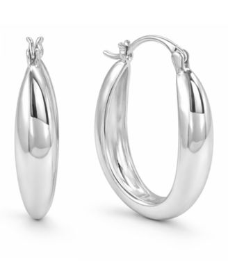 High Polished Oval Hoop Earring