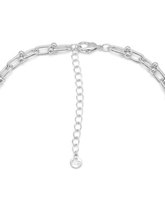 Fine Silver-Plated or 18K Gold-Plated Graduated Chain Link Necklace