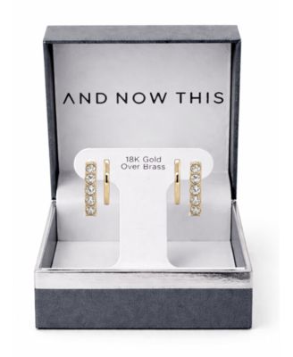 Crystal 18K Gold Plated Duo Hoop Earring Set