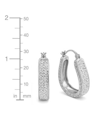 Clear Crystal Diamond Cut Hoop Earrings