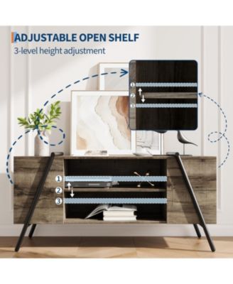 TV Stand for 47" TV, Modern Console with Adjustable Shelf, Cable Holes, Media Cabinet, U-Shaped Legs