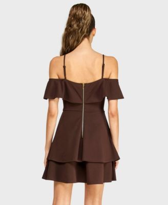 Juniors' Ruffled Off-The-Shoulder Dress