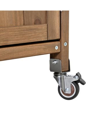 Farmhouse Rolling Outdoor Kitchen Cart Stainless Top