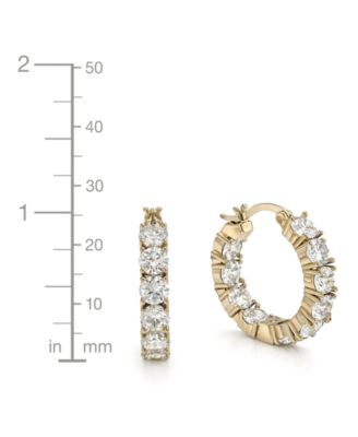 Cubic Zirconia Inside Outside Hoop Earring