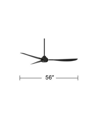 56" Sol Matte Black Wet Rated Ceiling Fan with Remote