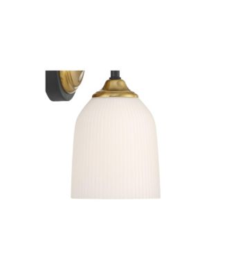 Possini Euro Zaragoza 9 1/2" High Gold and Matte Black Wall Sconce