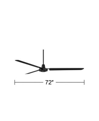 72" Velocity Matte Black Ceiling Fan with 24" Downrod