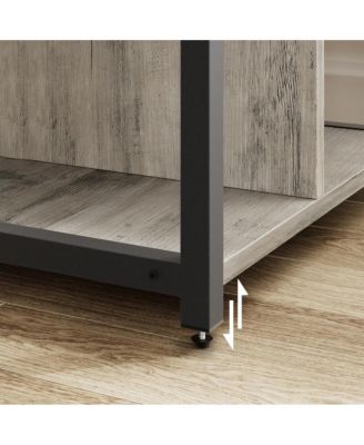 Mobile Printer Stand with USB Ports and Outlets, 3-Tier Rolling Printer Table with Storage for Home or Office