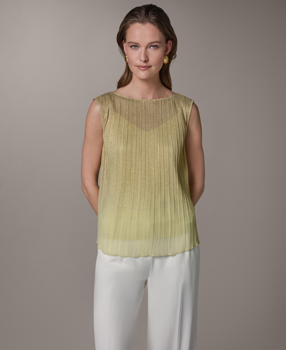 Женские Donna Karan New York Petite Boat Neck Sleeveless Blouse — фото 1