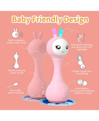 Smarty Bunny Musical Baby Rattle - Light-Up Educational & Sensory Toy with Songs and Color Learning
