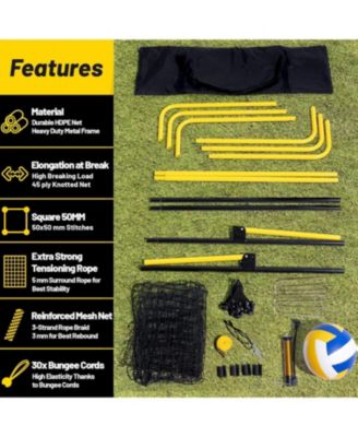 7x4 FT Portable Volleyball Rebounder Net, 5 Adjustable Angles Bounce Back Trainer, Heavy-Duty Steel Frame and 45-Ply Net