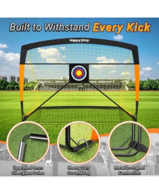 Soccer Goal 7'x5', 6.6 x3.3', 5'x3.6', 4'x3', 3'x2.2' Soccer Net for Kids Backyard