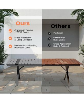 118'' All-Weather Aluminum X-shaped Outdoor Patio Dining Table