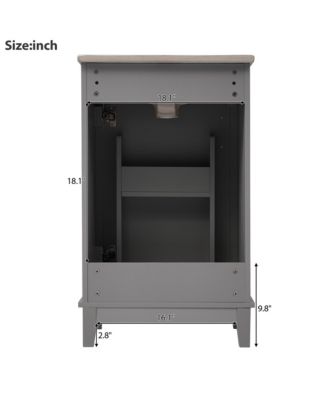 20" Small Bathroom Vanity with Ceramic Basin, Bathroom Storage Cabinet with Soft-Close Door