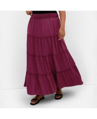 Women's Boho Tiered Maxi Skirt