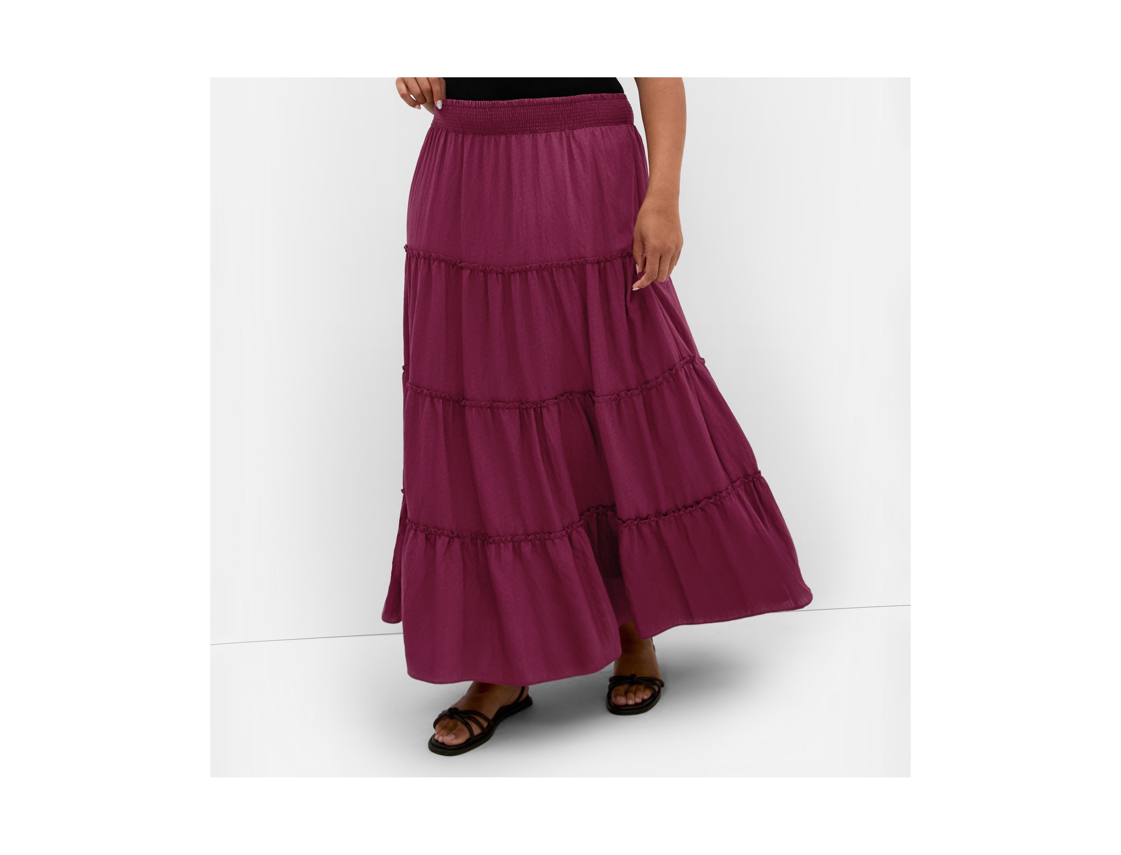 City Chic Women's Boho Tiered Maxi Skirt