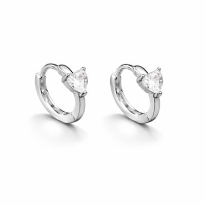 Rebl Jewelry Crystal Heart HoopEarrings - Silver 45$