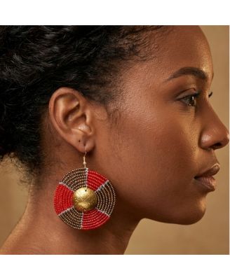 Sanaa African Beaded Earrings  Handcrafted Kenyan Statement Jewelry
