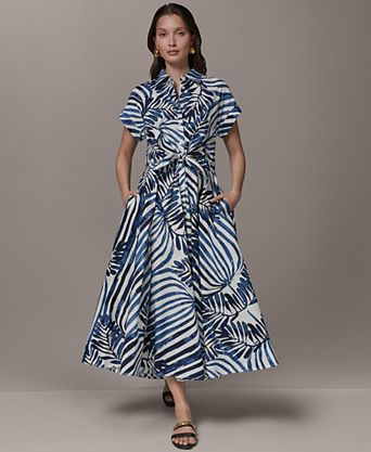 cotton work dress Cap Sleeve with Pockets | Organic ready look Sofia Collections Women's Dress Stripes