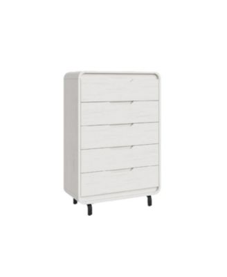 Wood Dresser with 5 Drawers for Bedroom Storage