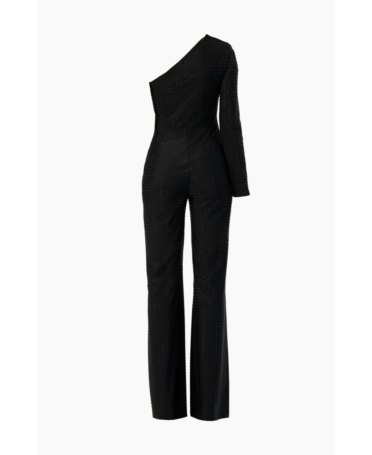 Женский комбинезон Ivonne Wide-Leg Textured Jumpsuit with One Long Sleeve, цвет: Чёрный — фото 6