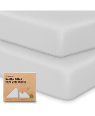 Mini Crib Sheets for Baby Girls, Boys, 2-Pack Soothe Pack and Play Sheets Fitted, Pack N Play Mattress Sheet