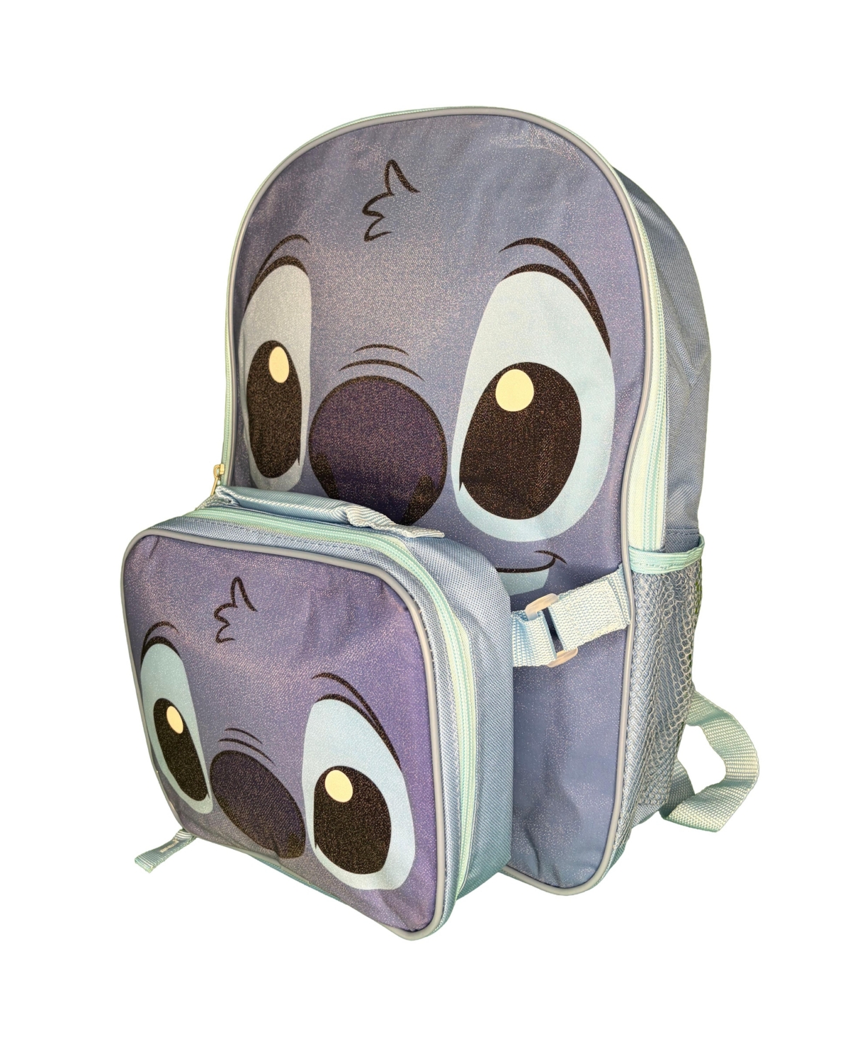 Disney Stitch 16" Shoulder Backpack for School with Rectangular Lunch Bag