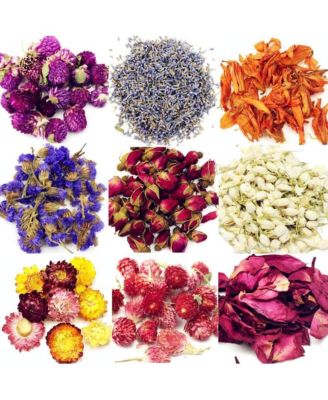 9 bags Dried Flowers Set for Candle Making Soap DIY