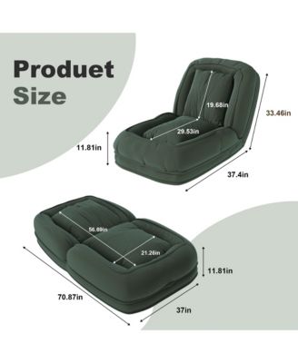 Convertible Corduroy Lazy Sofa Bed, 5-Position Adjustable Folding Lounge Chair, Upholstered Sleeper Seat for Living Room, Reading Room