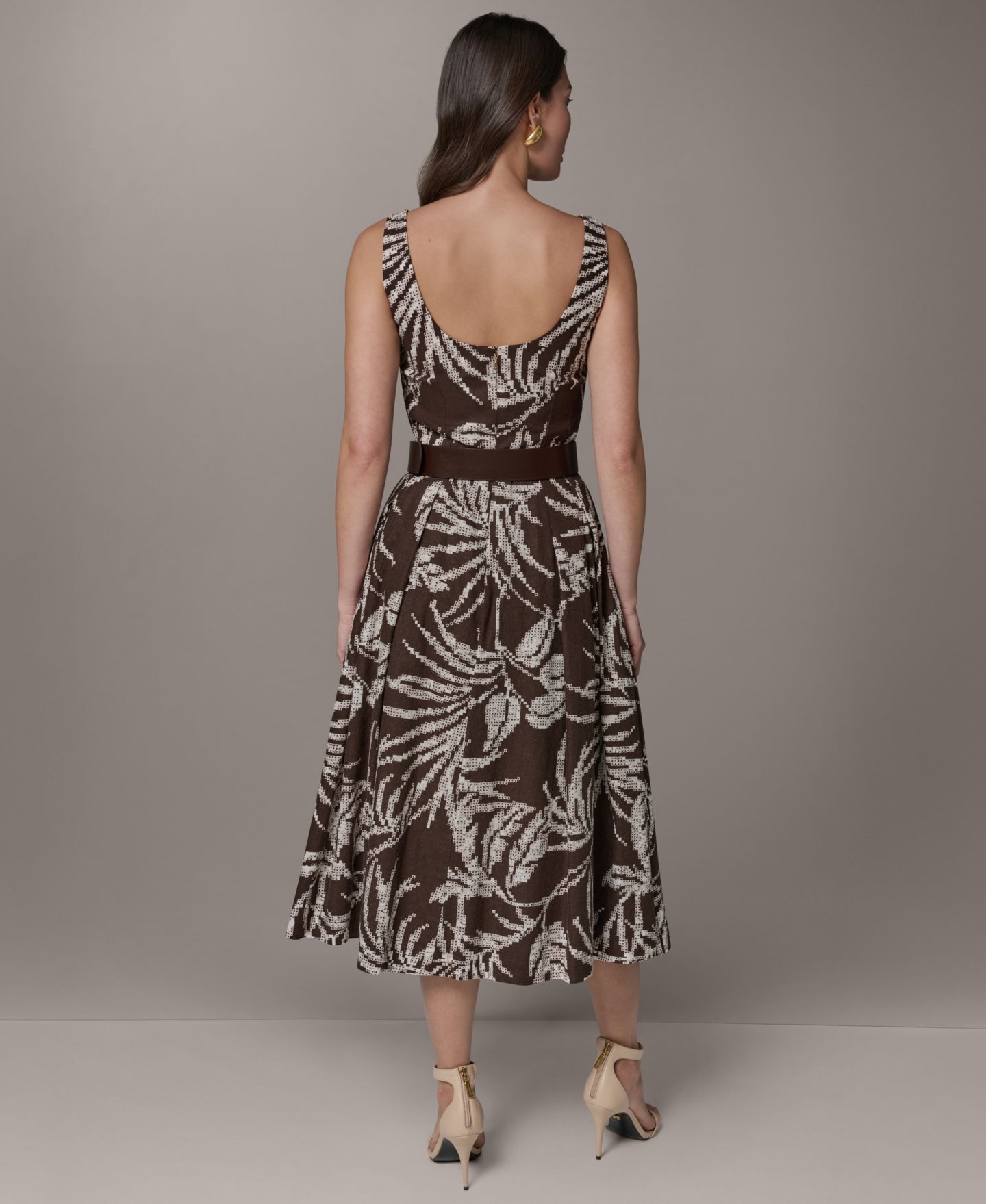 Женское платье Donna Karan New York Printed Square Neck Midi, цвет: Разноцветный — фото 12