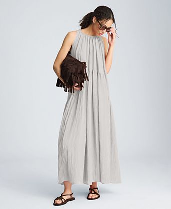 Women's Halter Neck Tiered Maxi Dress