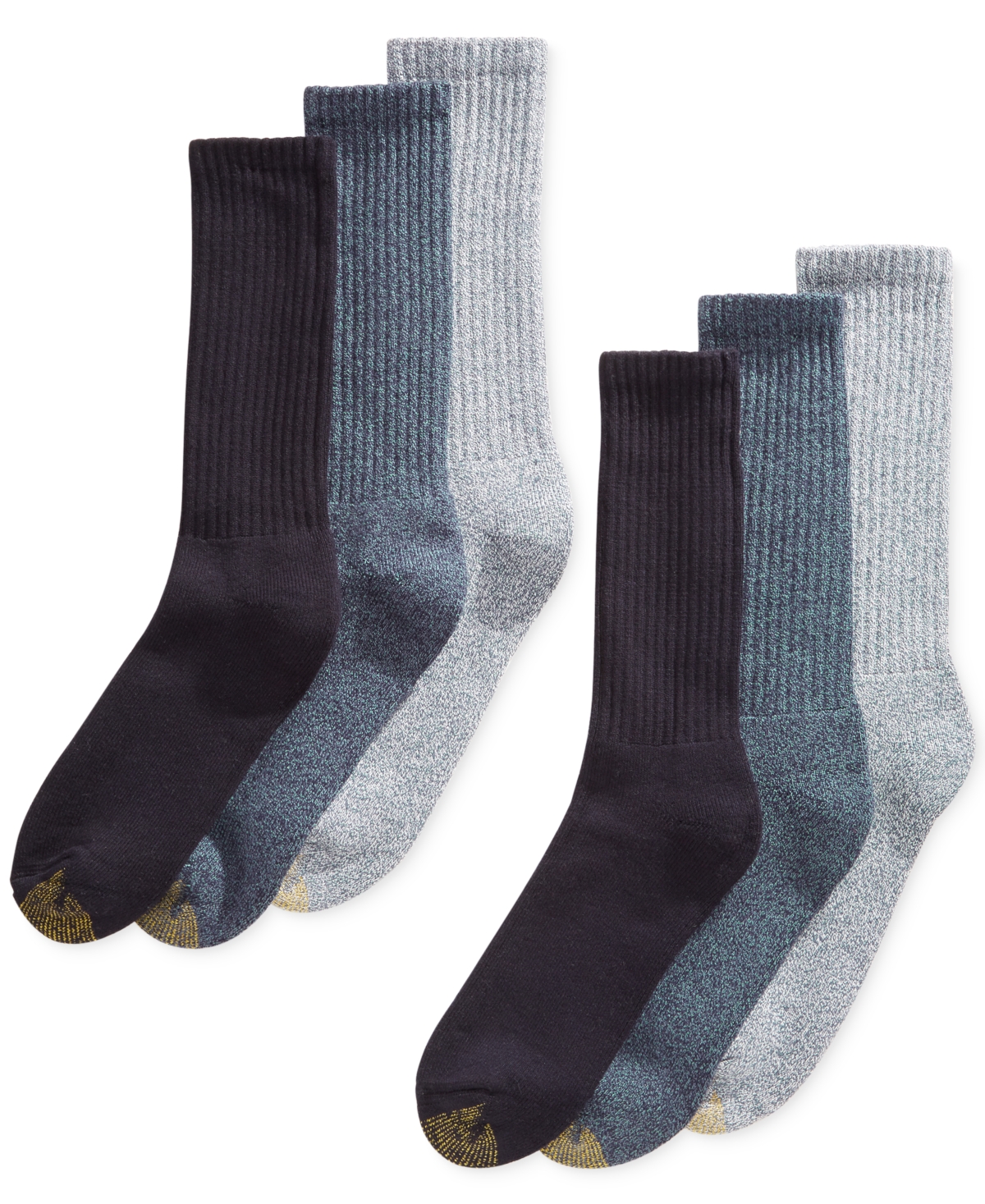Men's 6-Pk. Harrington Extended Socks - Grey Asst.